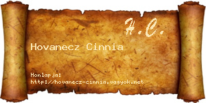 Hovanecz Cinnia névjegykártya